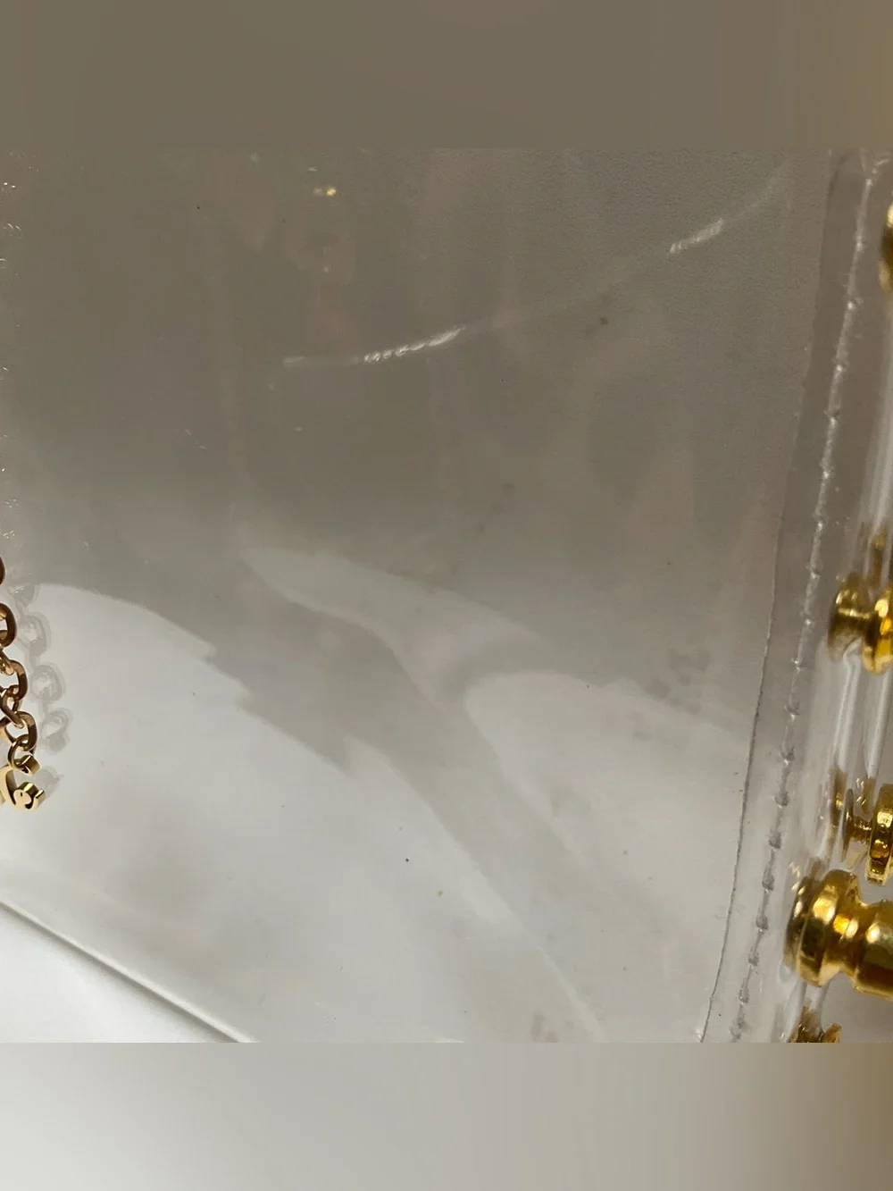 BITE ME Spike Studded Gothic Transparent Bag Crossbody Clear Clutch Gold